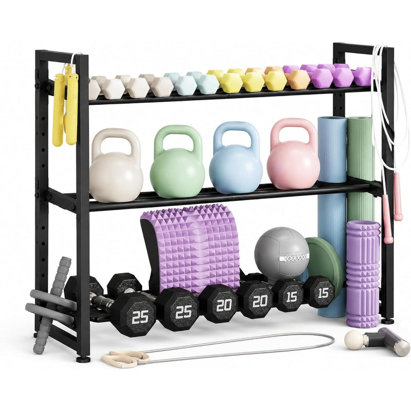 Adjustable 3‑Tier Dumbbell Weight Rack