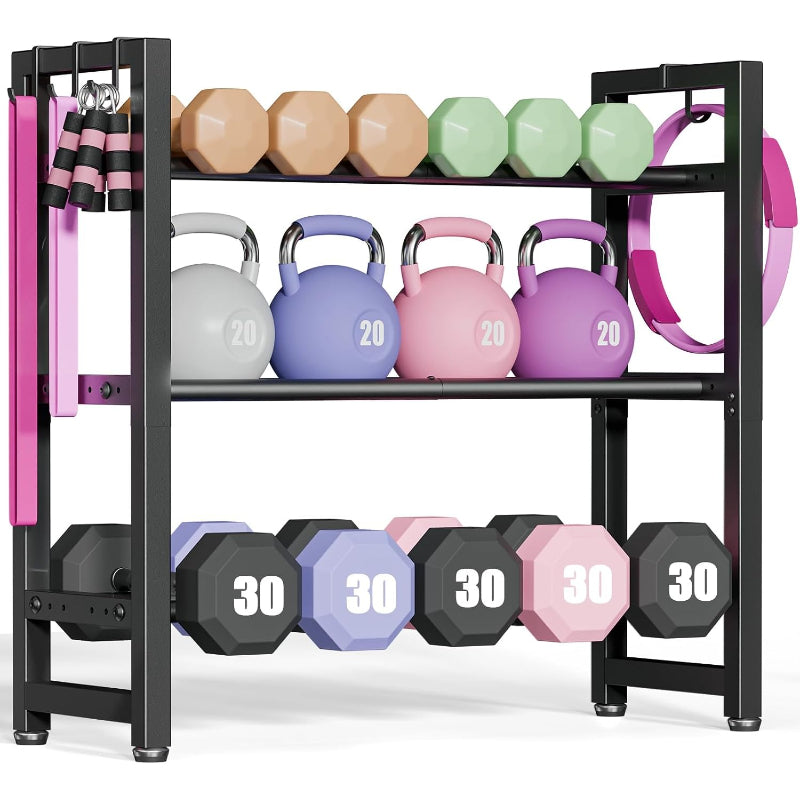 3‑Tier Adjustable Dumbbell Weight Rack