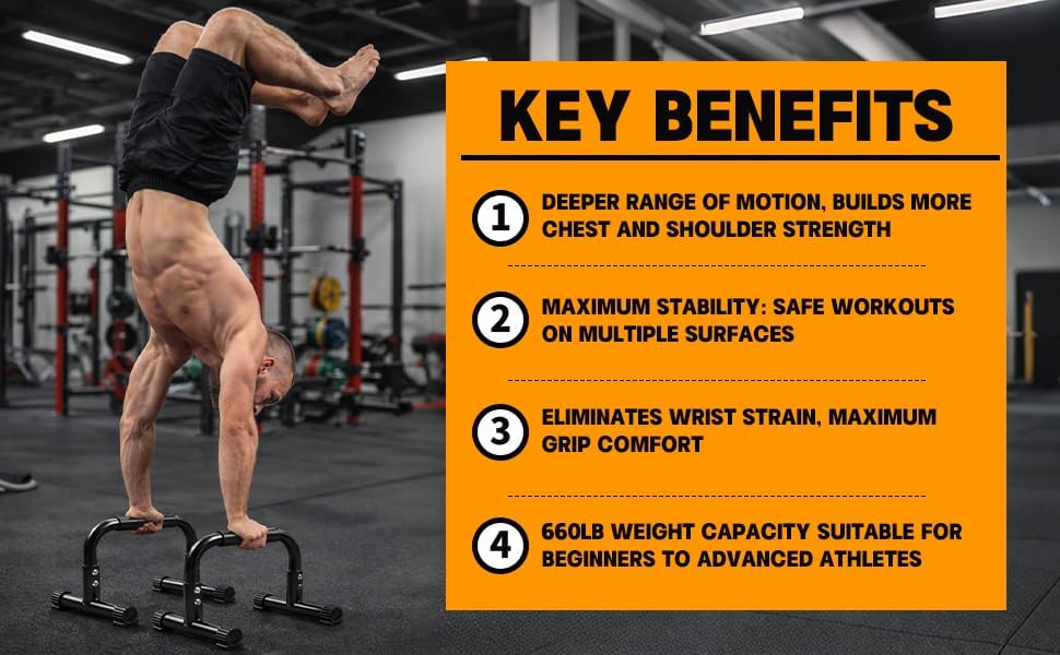 Steel Parallettes Push‑Up Bars Set
