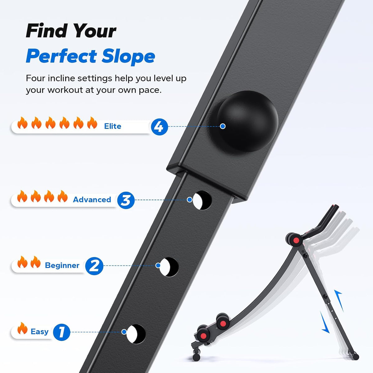 Adjustable Dual‑Track Foldable Ab Trainer