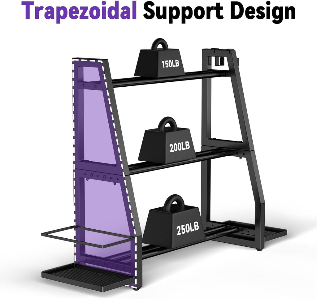 3‑Tier Heavy Duty Weight Storage Rack