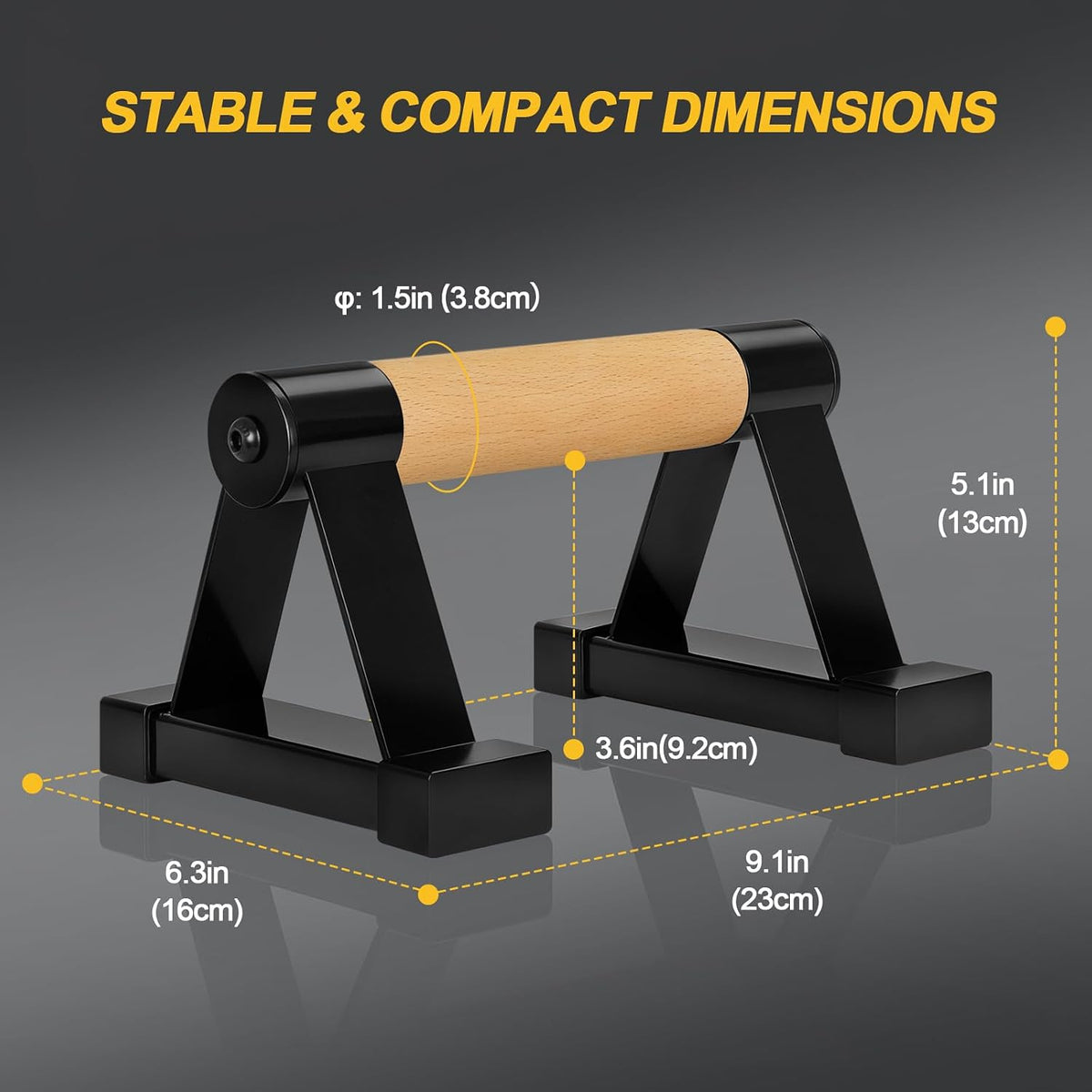 Wooden Parallettes Push‑Up Stands Pair