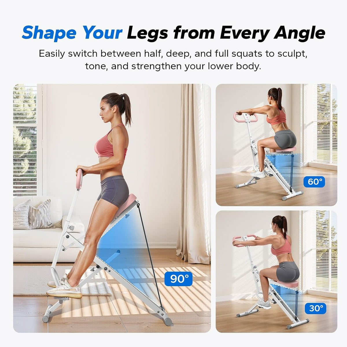2‑in‑1 Foldable Squat Rowing Machine