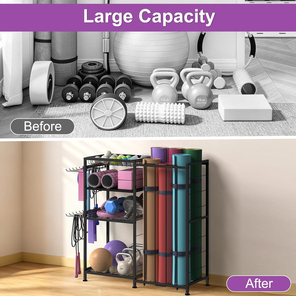 4‑Tier Yoga Mat Storage Rack
