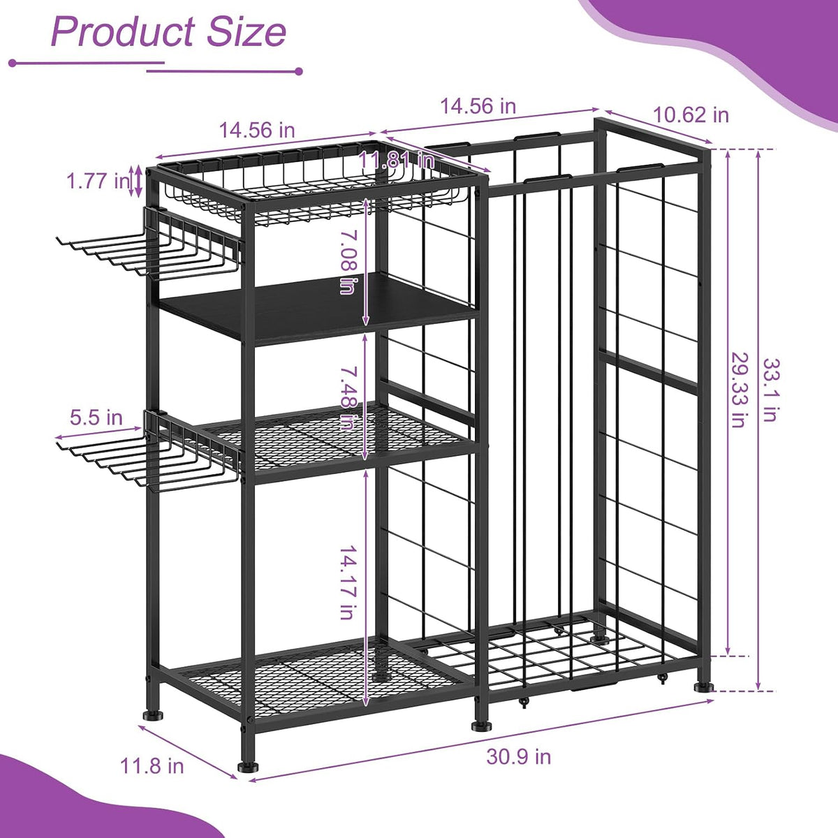 4‑Tier Yoga Mat Storage Rack