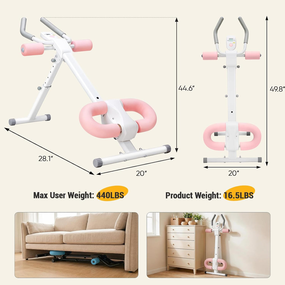 Adjustable Foldable Ab Workout Machine