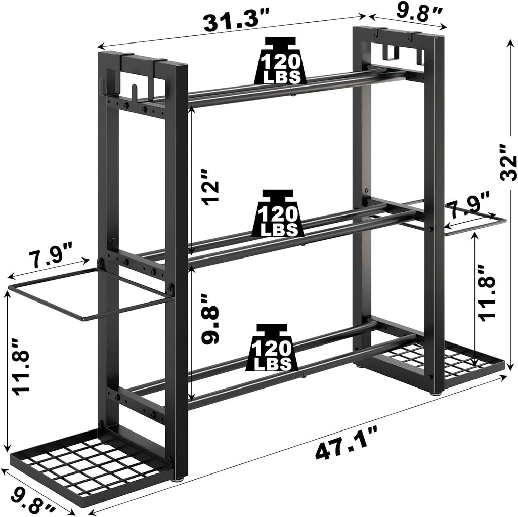 3‑Tier Adjustable Dumbbell Weight Rack