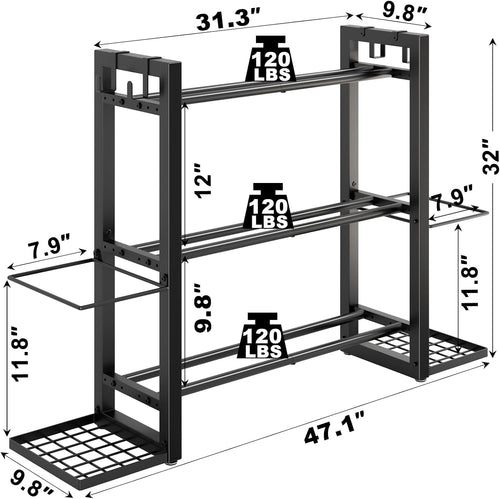 3‑Tier Adjustable Dumbbell Weight Rack