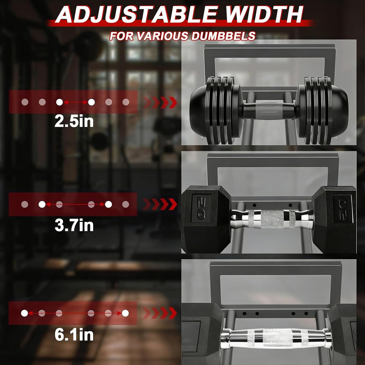 3‑Tier Adjustable Dumbbell Weight Rack