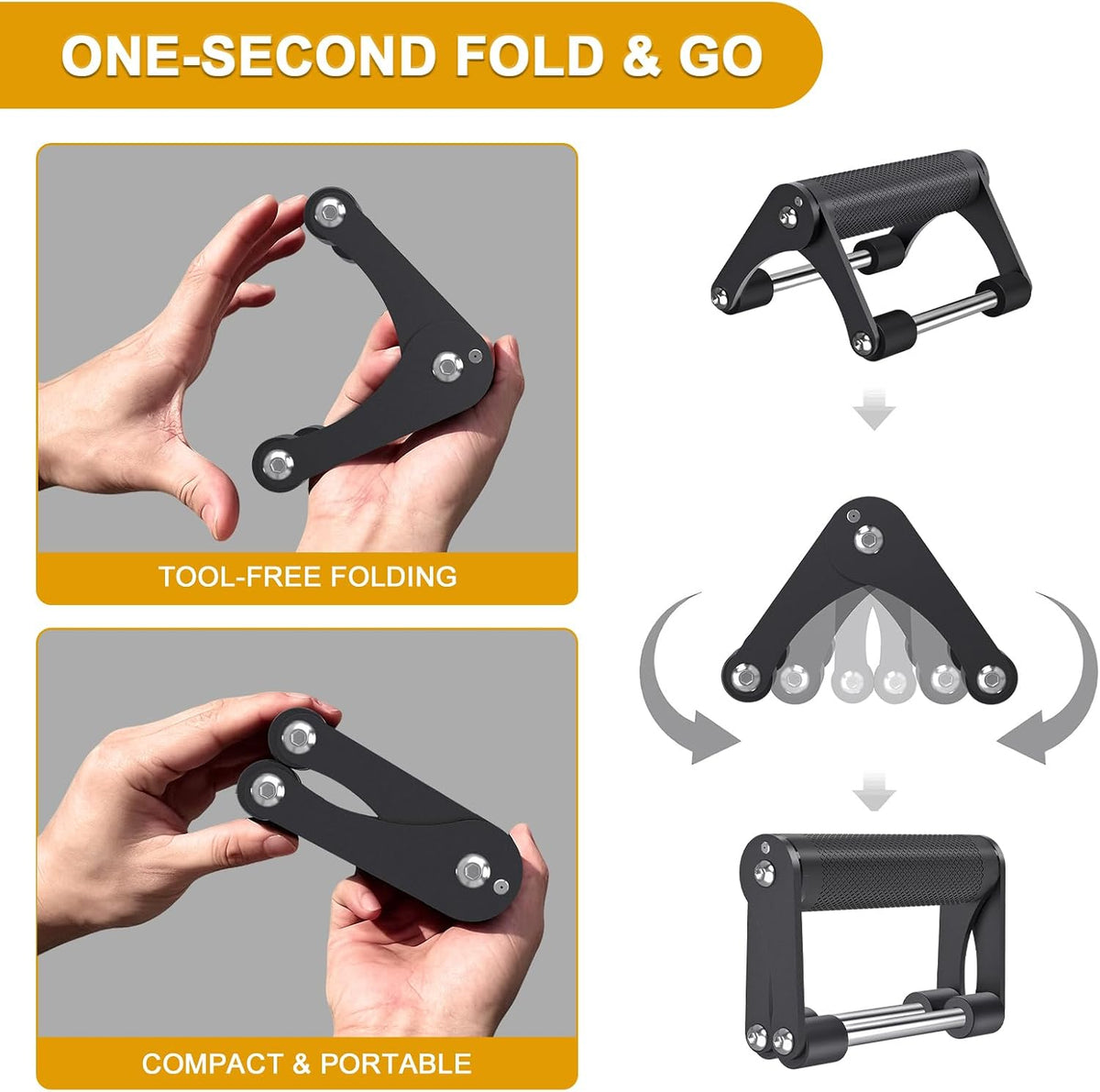 Foldable Portable Push‑Up Bars