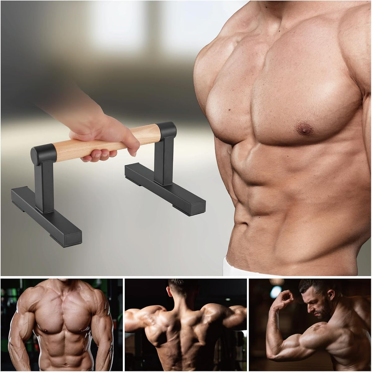 Wooden Parallettes Push‑Up Bars Pair