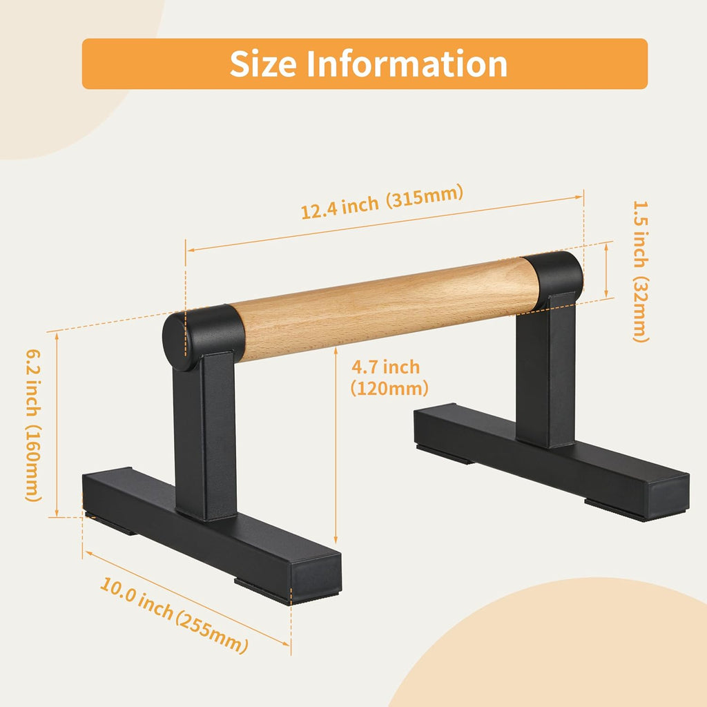 Wooden Parallettes Push‑Up Bars Pair