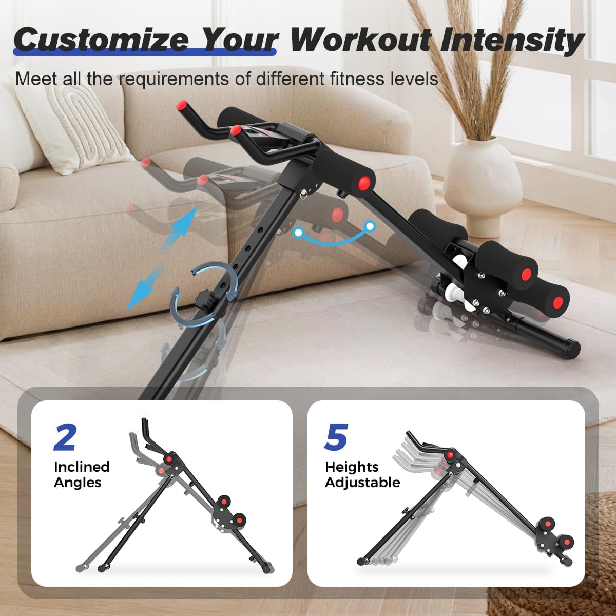Adjustable Foldable Ab Cruncher Machine