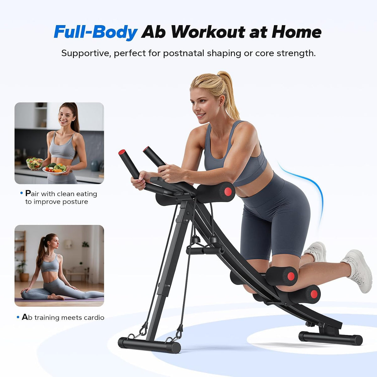 Adjustable Dual‑Track Foldable Ab Trainer