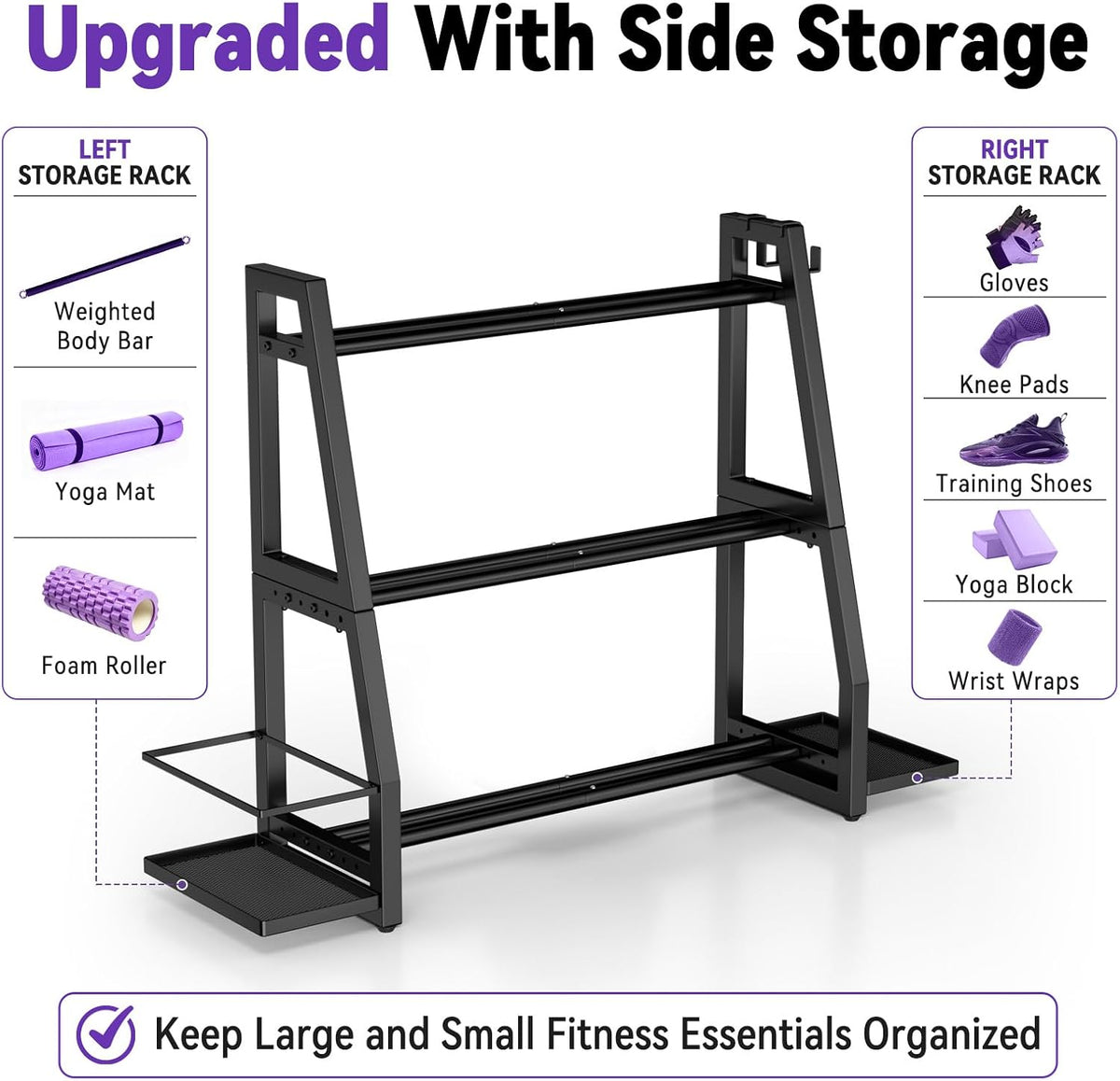 3‑Tier Heavy Duty Weight Storage Rack