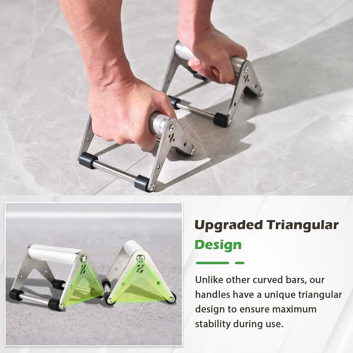 Stainless Steel Push‑Up Stands Pair