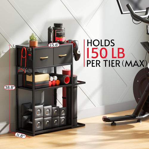 4‑Tier Adjustable Gym Storage Rack