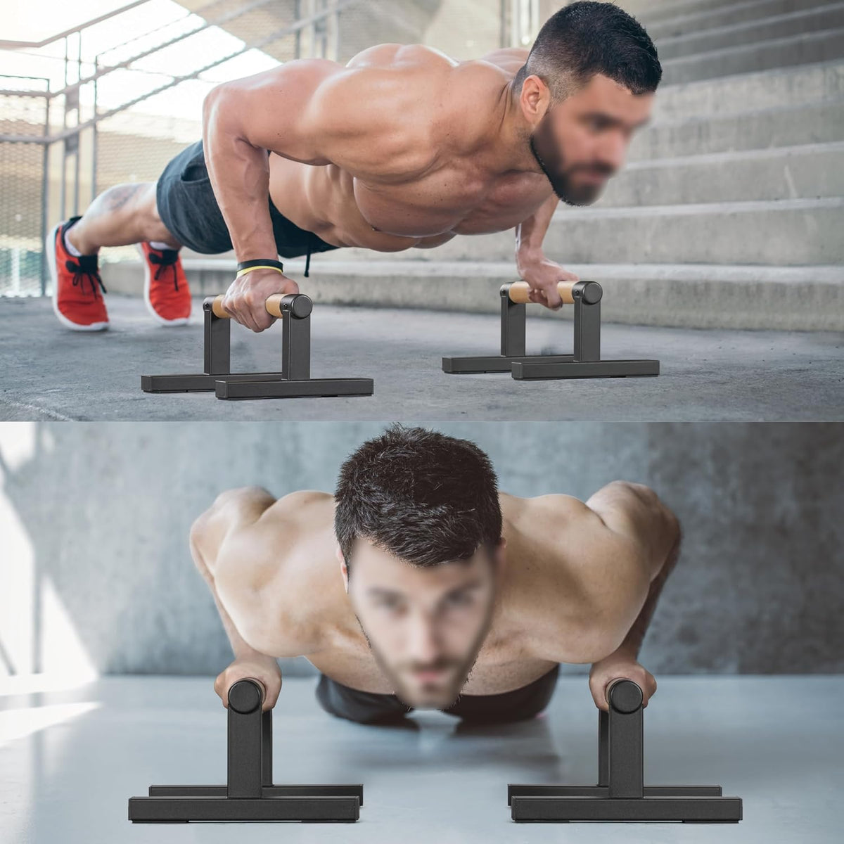 Wooden Parallettes Push‑Up Bars Pair