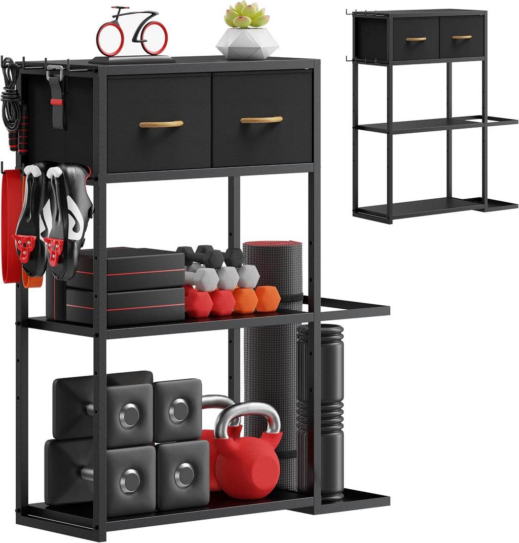 4‑Tier Adjustable Gym Storage Rack