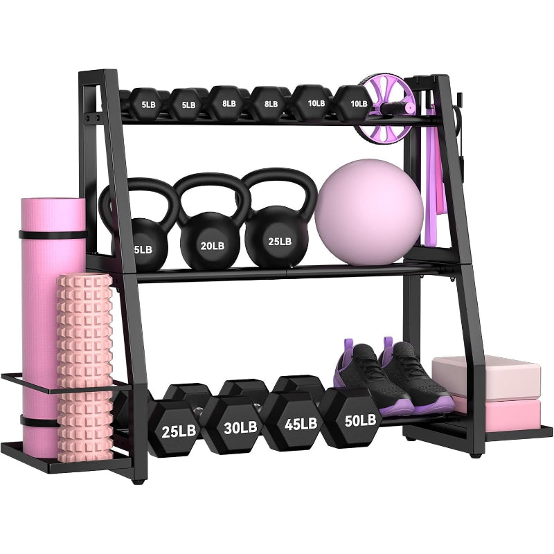 3‑Tier Heavy Duty Weight Storage Rack