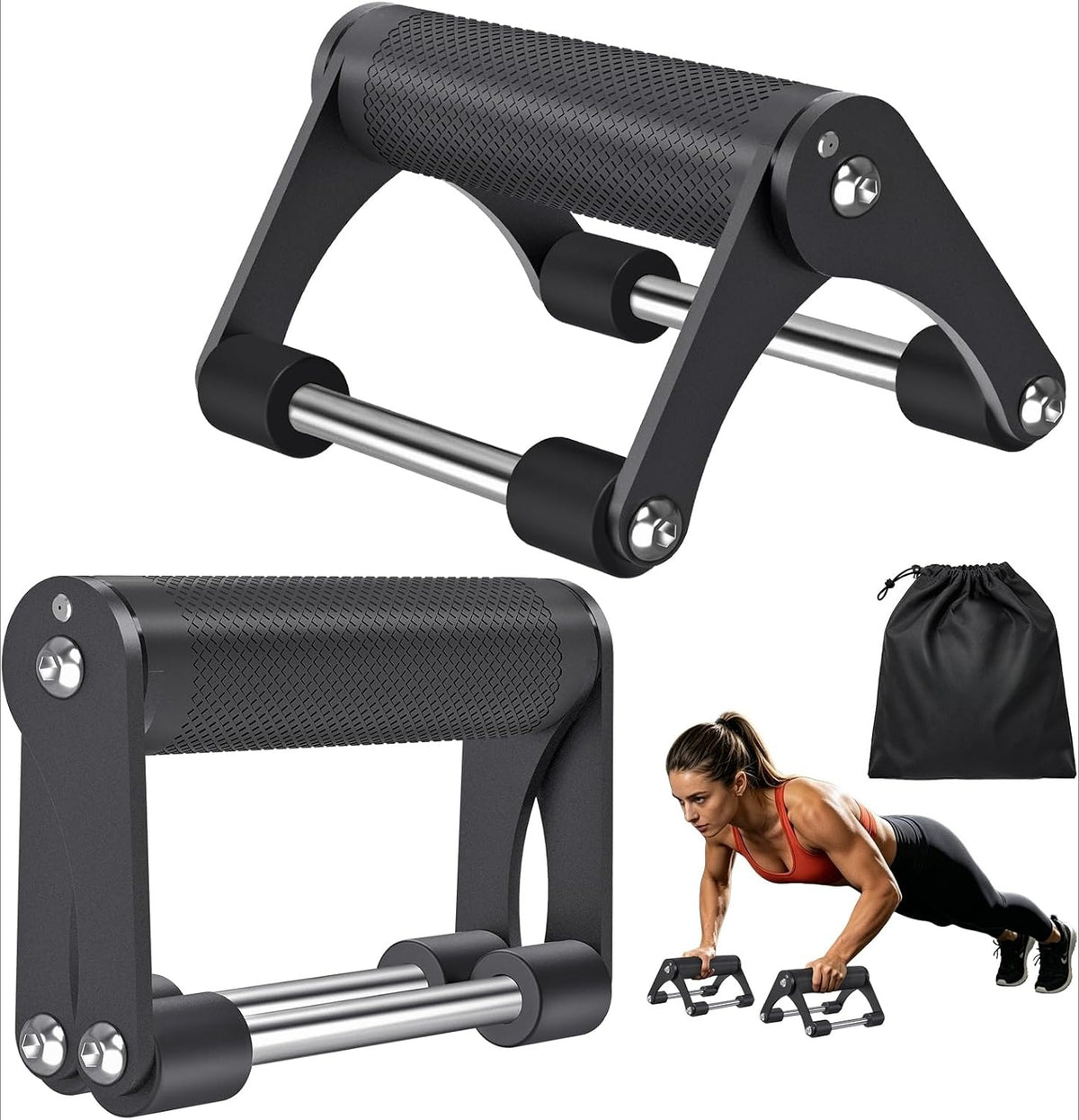 Foldable Portable Push‑Up Bars