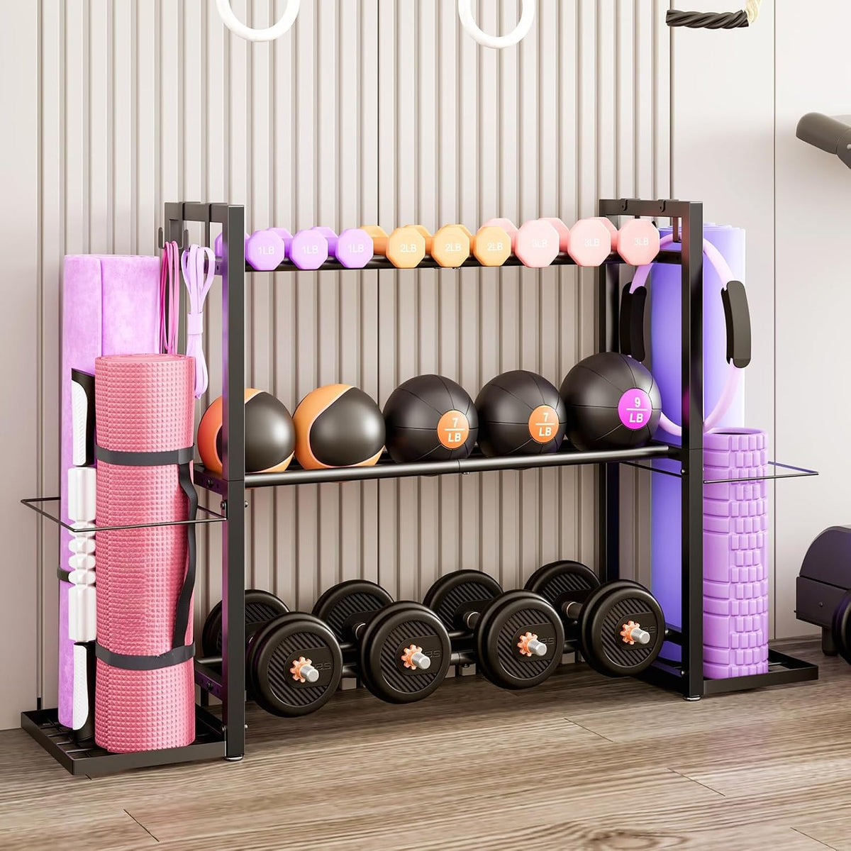 3‑Tier Adjustable Dumbbell Weight Rack