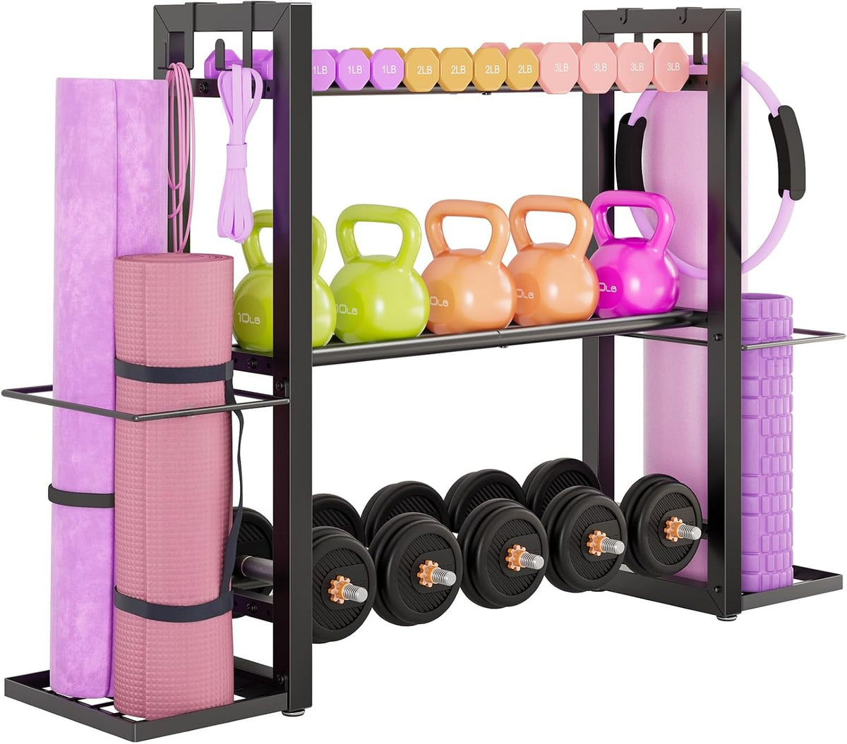 3‑Tier Adjustable Dumbbell Weight Rack